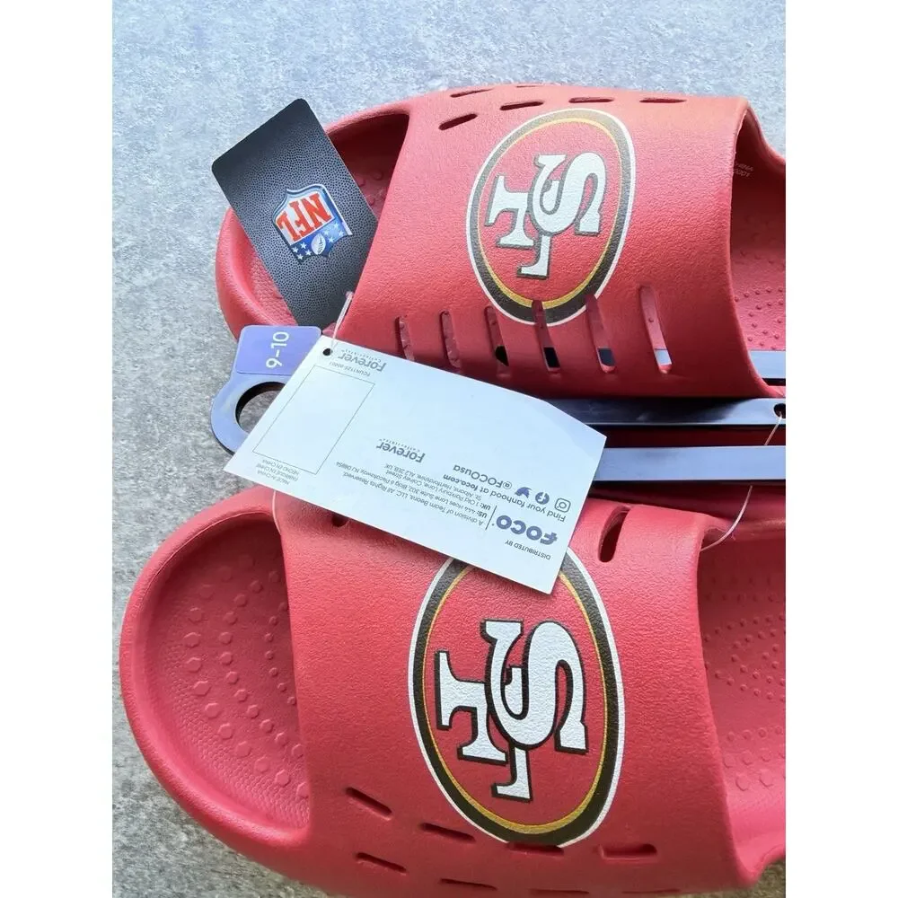 FOCO San Francisco 49ers Cheeky Slides M 9-10 NWT